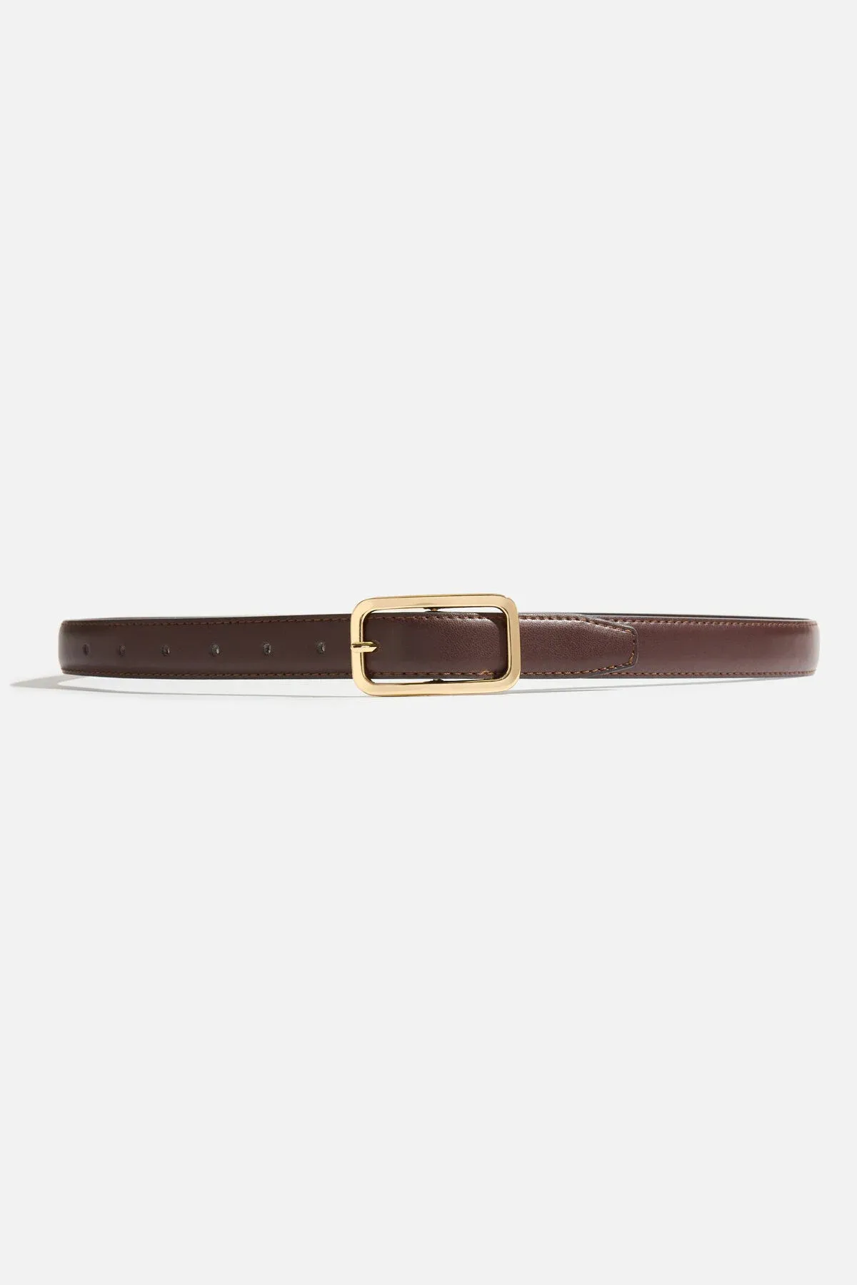 Rounded Rectangle Slim Faux Leather Belt sold by Dynamite
