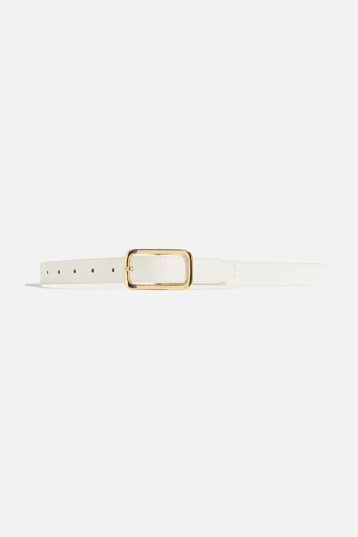 Rounded Rectangle Slim Faux Leather Belt sold by Dynamite