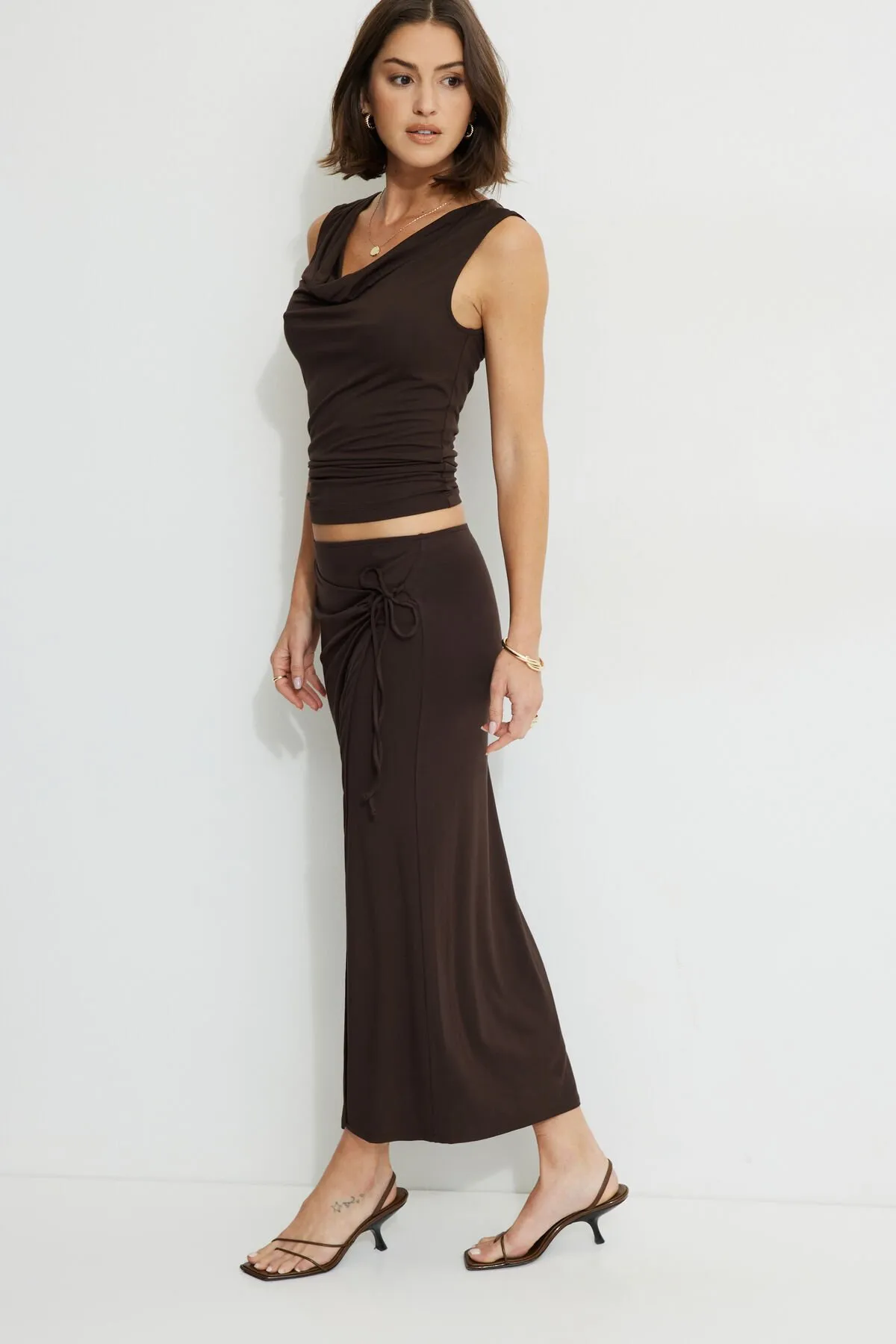 Wrap Jersey Maxi Skirt sold by Dynamite product image thumbnail 4