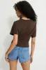 Andrea Shirred Jersey T Shirt sold by Dynamite