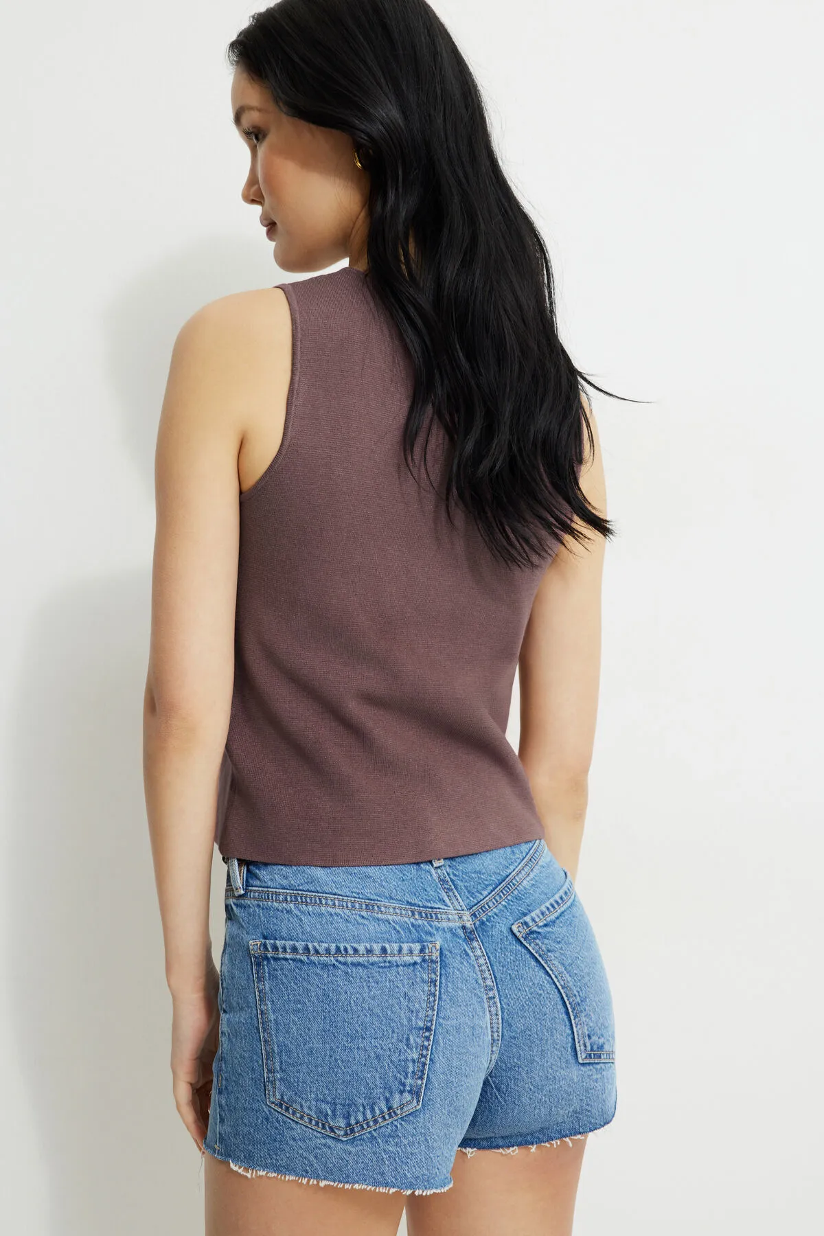 Vera Crewneck Button Up Sweater Vest sold by Dynamite product image thumbnail 4