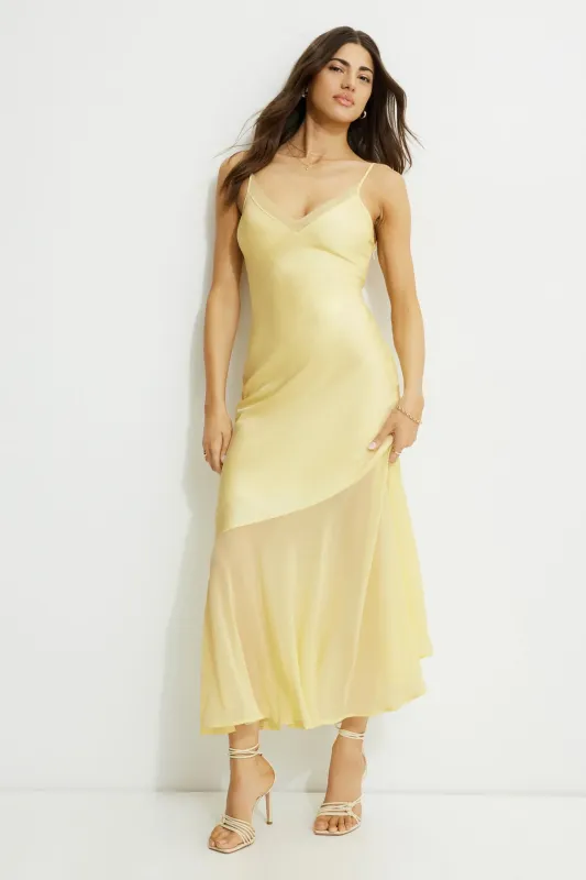 Asymmetric Satin Maxi Dress sold by Dynamite