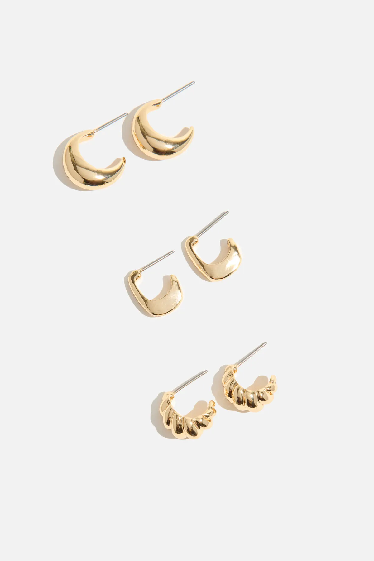 3-Pack Huggie Hoop Earrings sold by Dynamite product image thumbnail 3