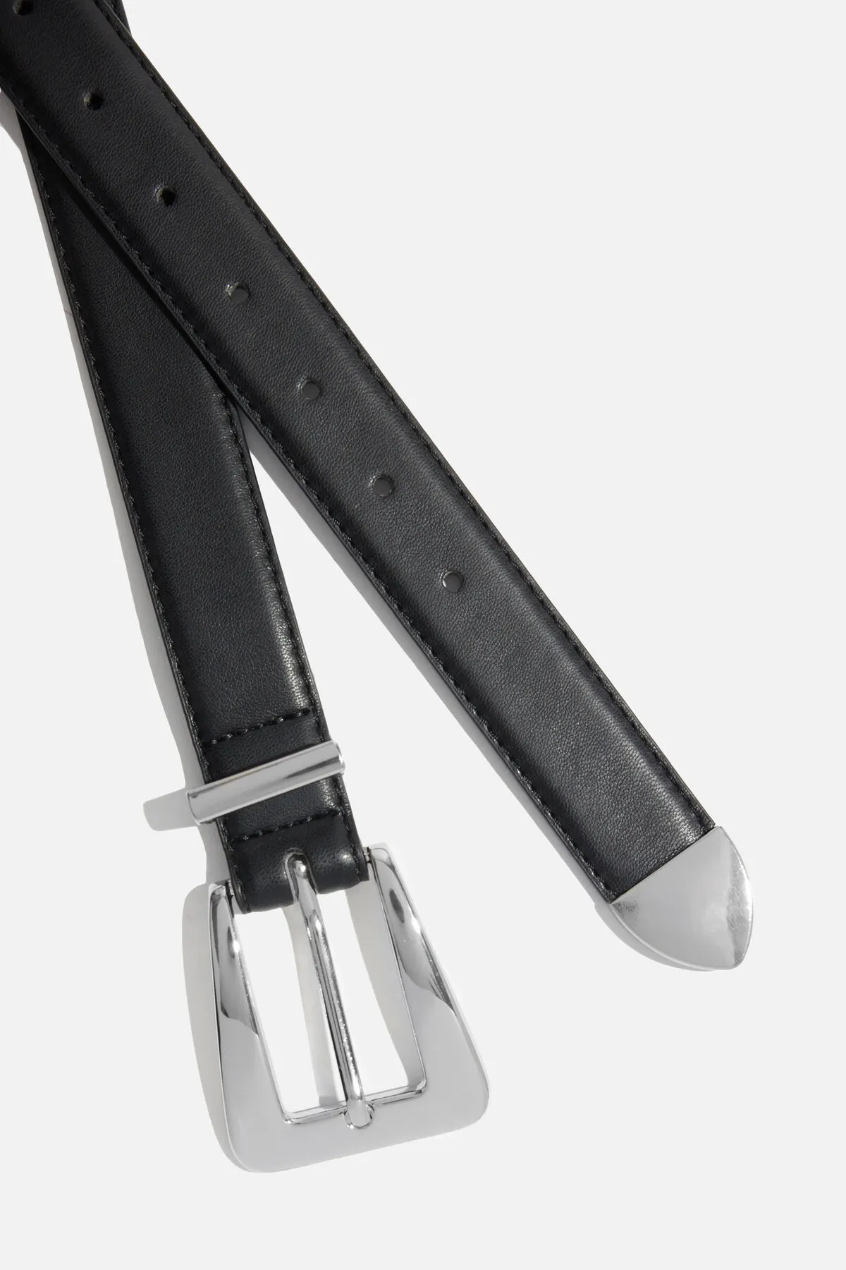 Trapezoid Faux Leather Belt sold by Dynamite product image thumbnail 4