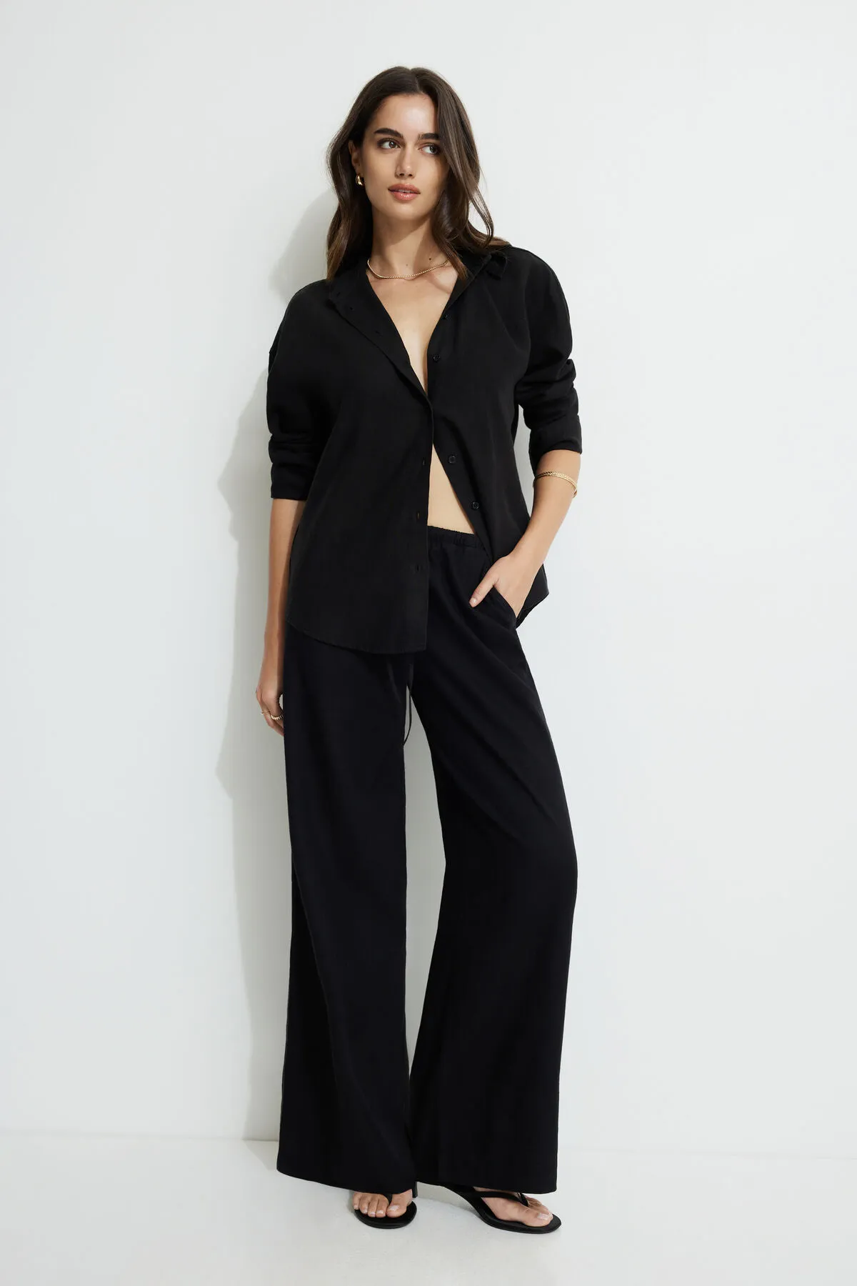Leo Wide Leg Linen Pants sold by Dynamite