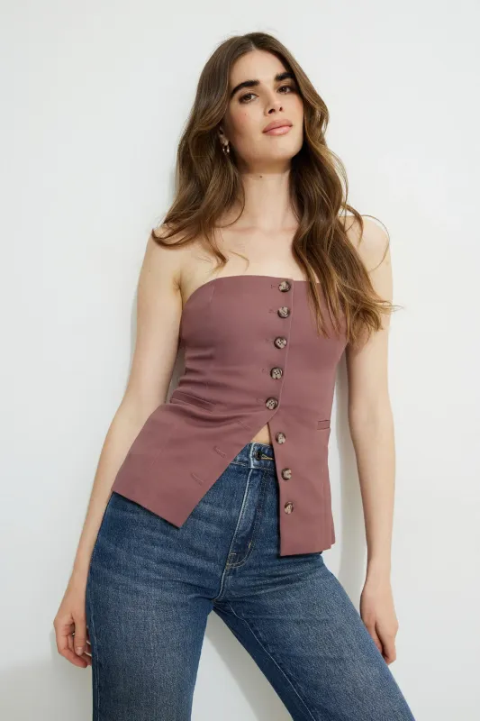 Button Up Bustier Top sold by Dynamite