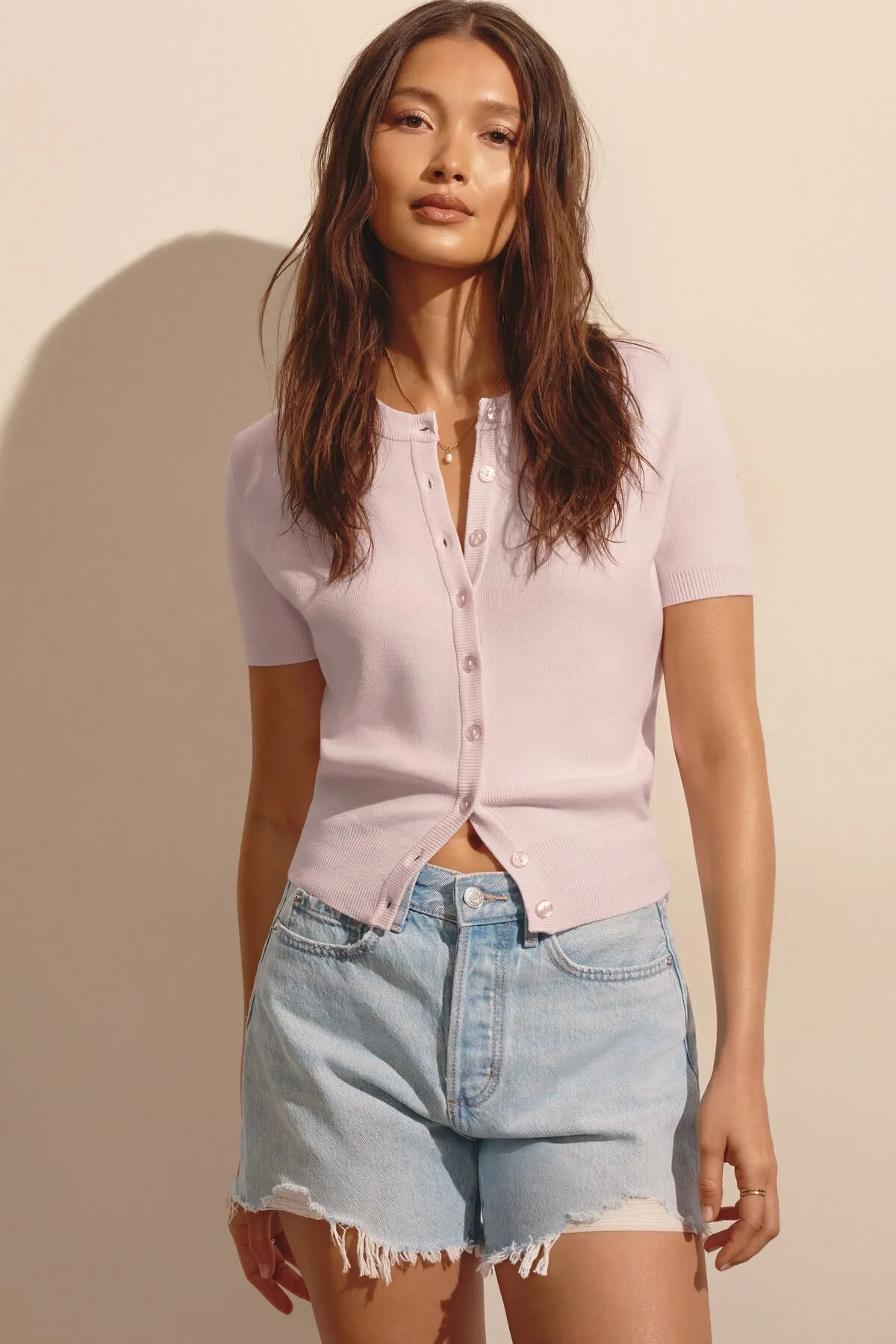 Becca Short Sleeve Cardigan sold by Dynamite