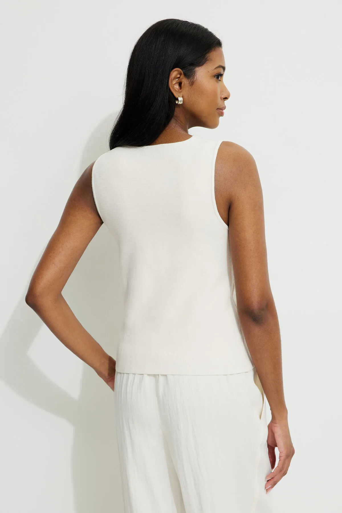 Vera Crewneck Button Up Sweater Vest sold by Dynamite product image thumbnail 4