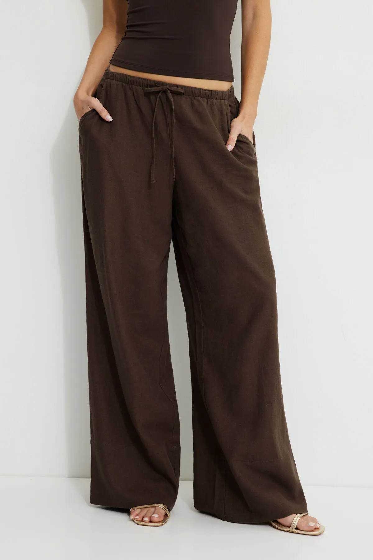 Leo Wide Leg Linen Pants sold by Dynamite product image thumbnail 2