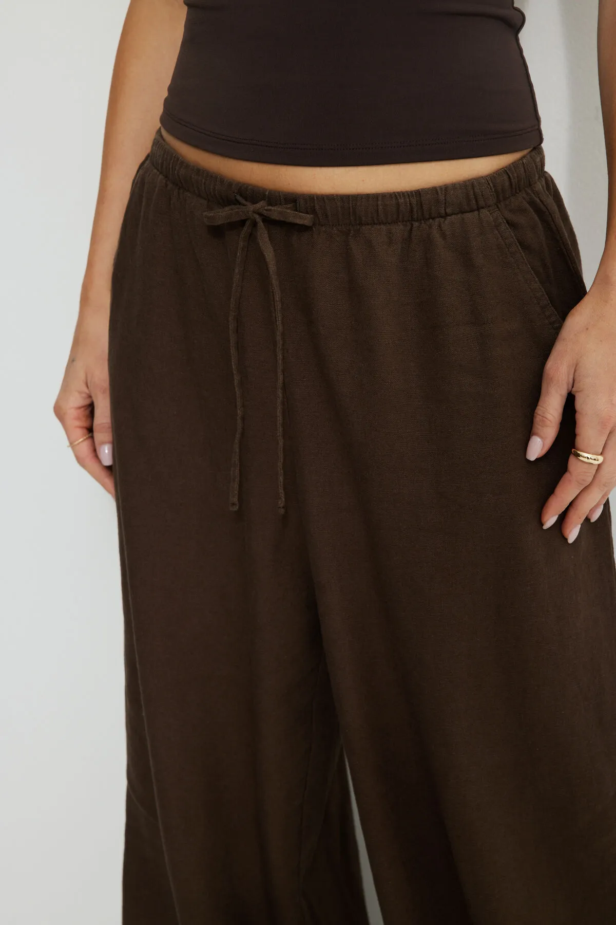 Leo Wide Leg Linen Pants sold by Dynamite product image thumbnail 3