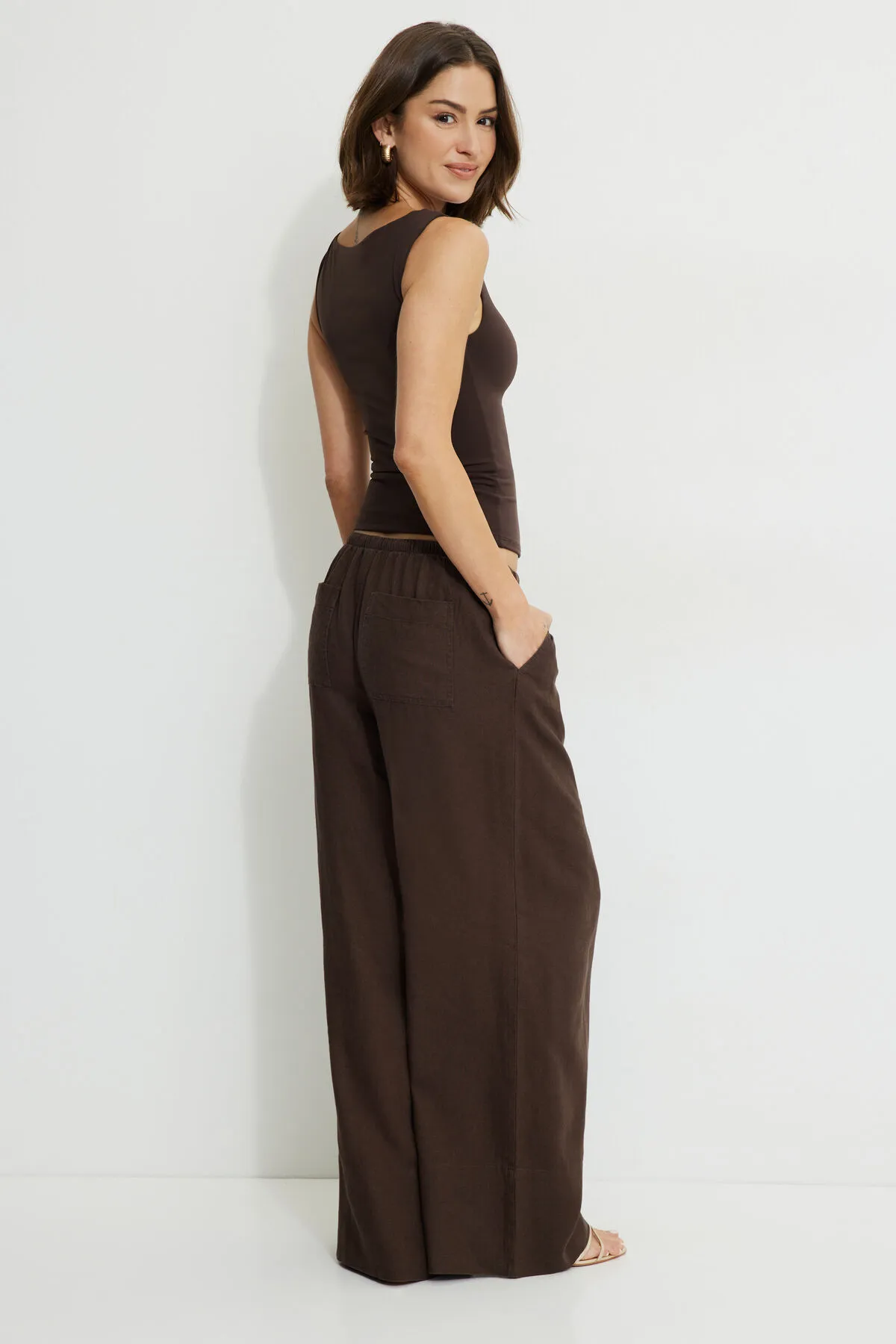 Leo Wide Leg Linen Pants sold by Dynamite product image thumbnail 5