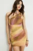Ruffled Trim Mesh Mini Dress sold by Dynamite