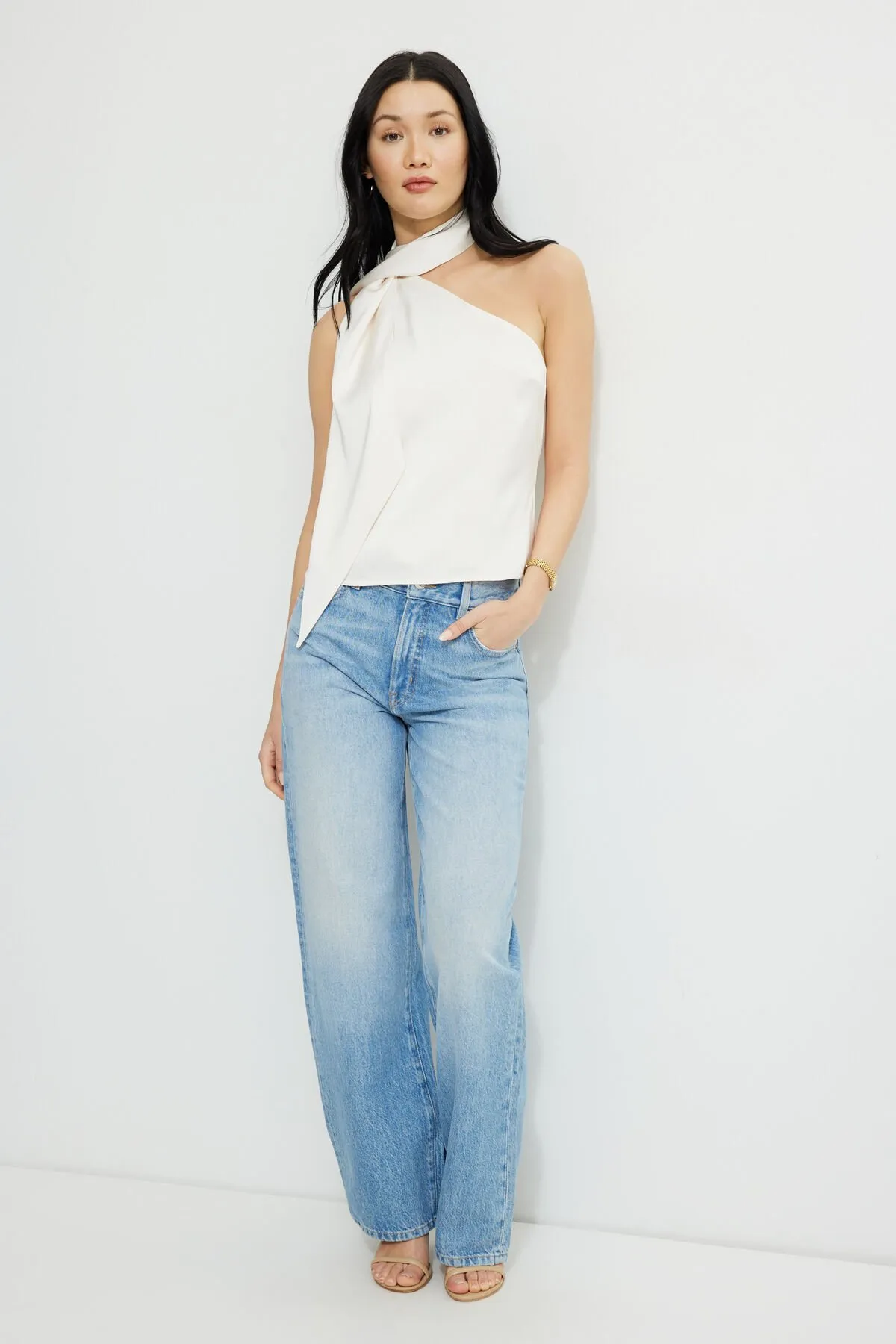 Neck Scarf Satin Top sold by Dynamite product image thumbnail 2