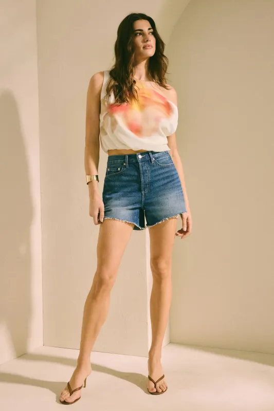 Miles Mid Rise Relaxed Denim Shorts sold by Dynamite