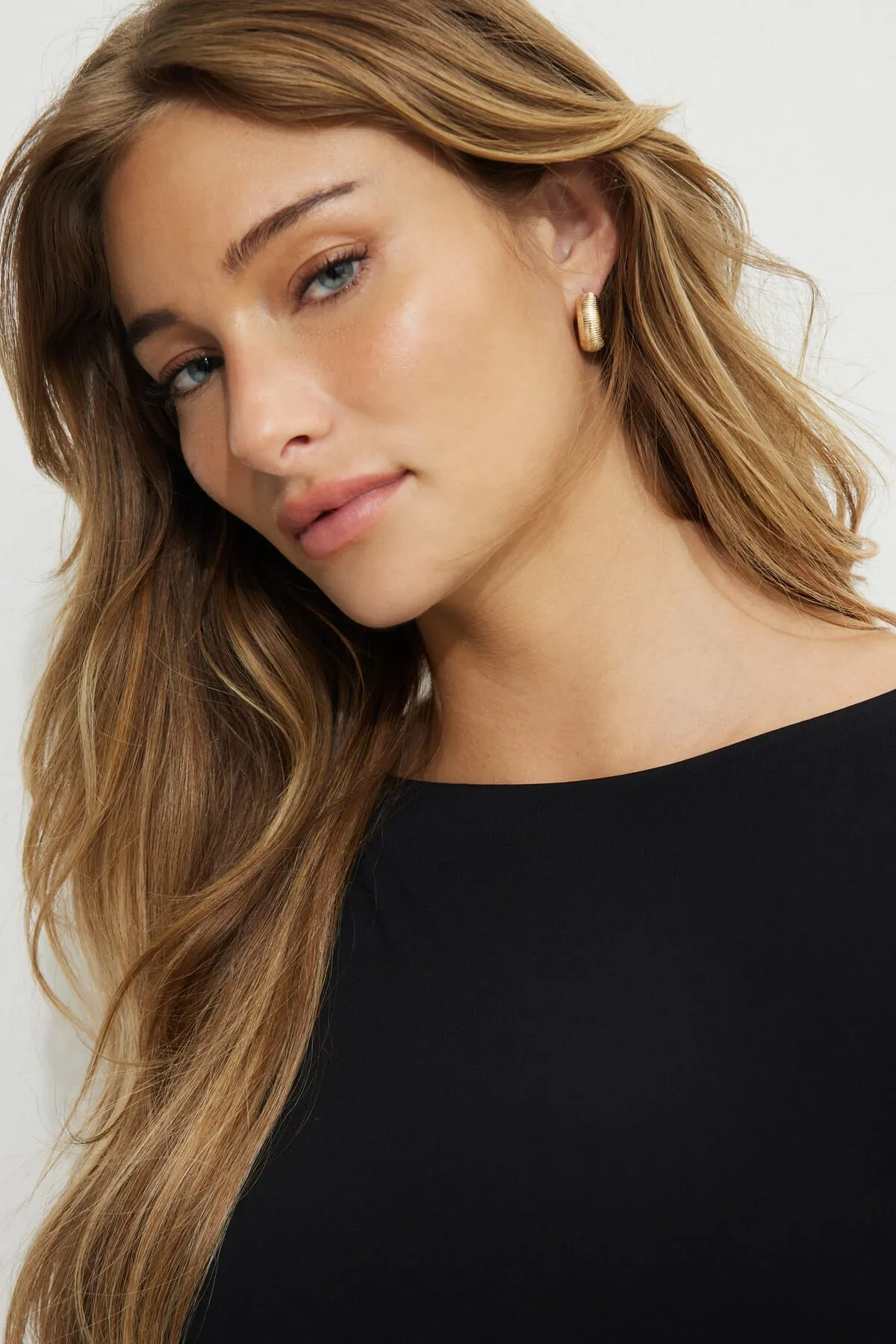 Chunky Ribbed Hoop Earrings sold by Dynamite