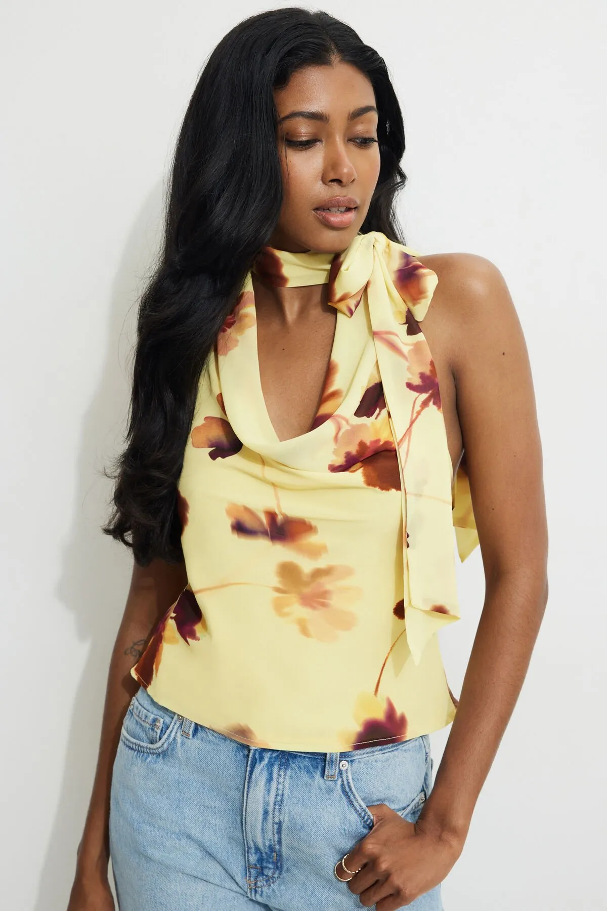 Cowl Halter Neck Scarf Top sold by Dynamite product image thumbnail 5