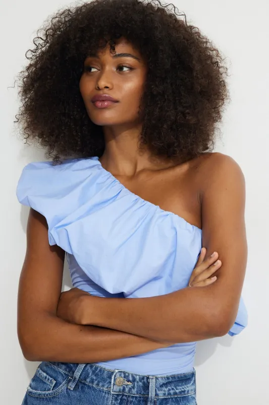 Single Shoulder Puff Sleeve Bodysuit sold by Dynamite