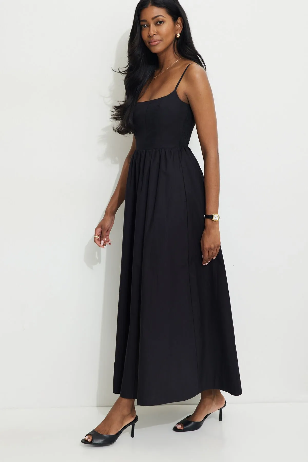 Bustier Poplin Maxi Dress sold by Dynamite