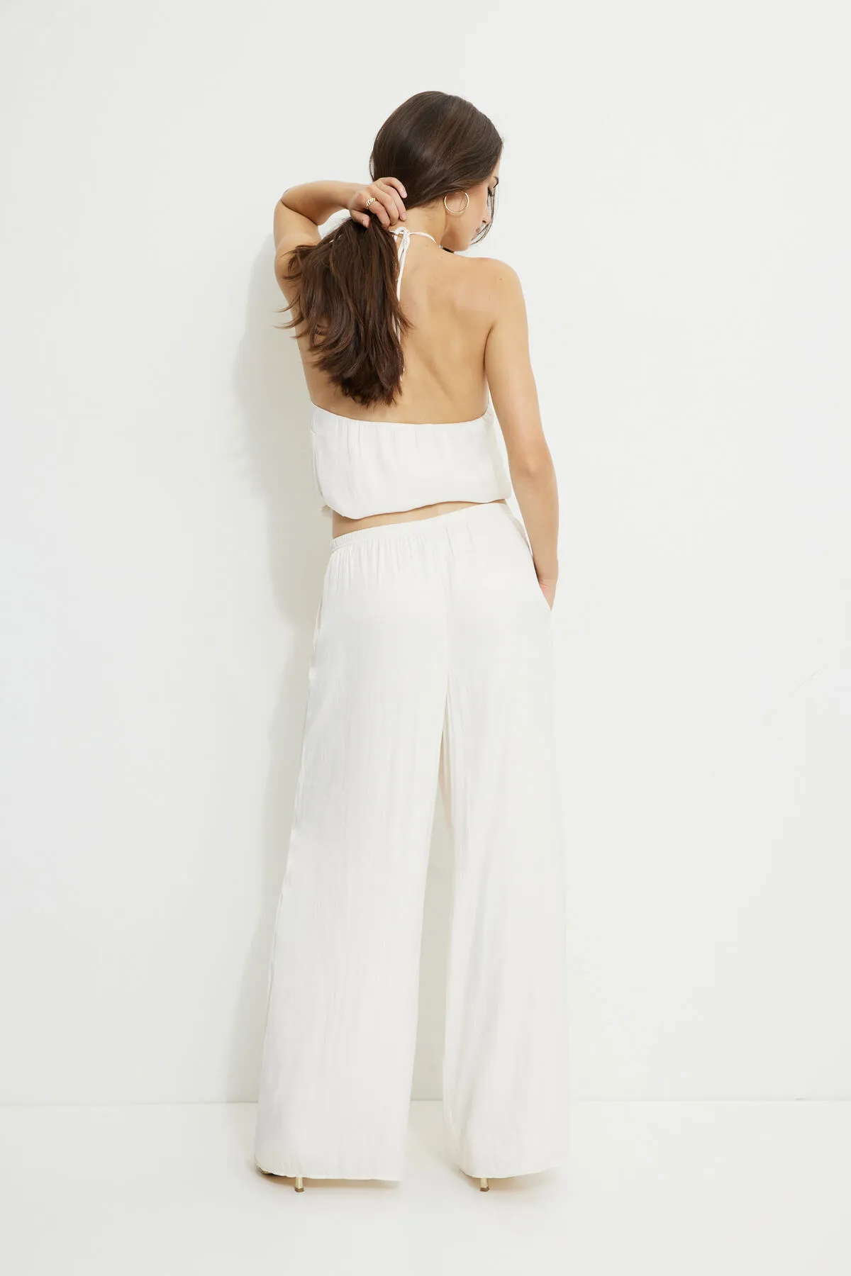 Crinkle Satin Wide Leg Pants sold by Dynamite product image thumbnail 5