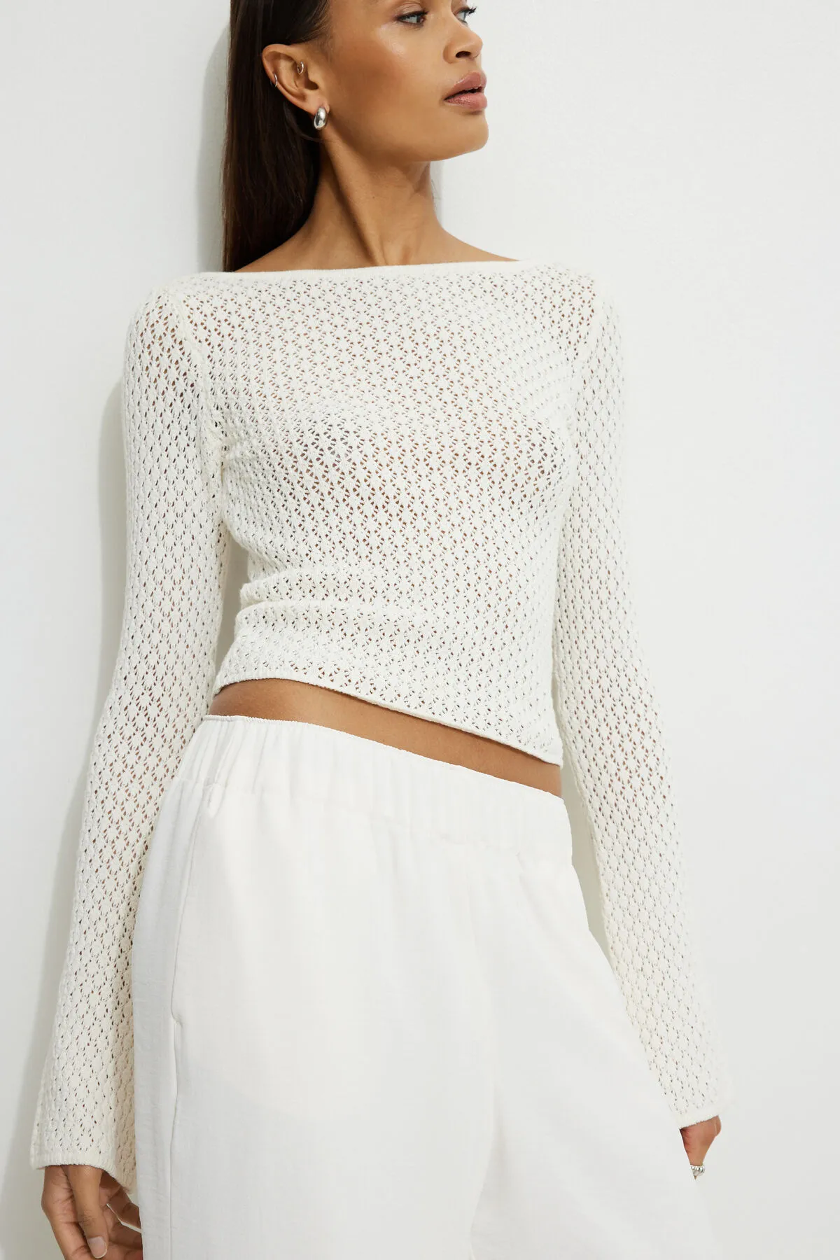 Carlina Crocheted Sweater sold by Dynamite product image thumbnail 3