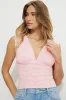 Shirred Plunge Mesh Top sold by Dynamite