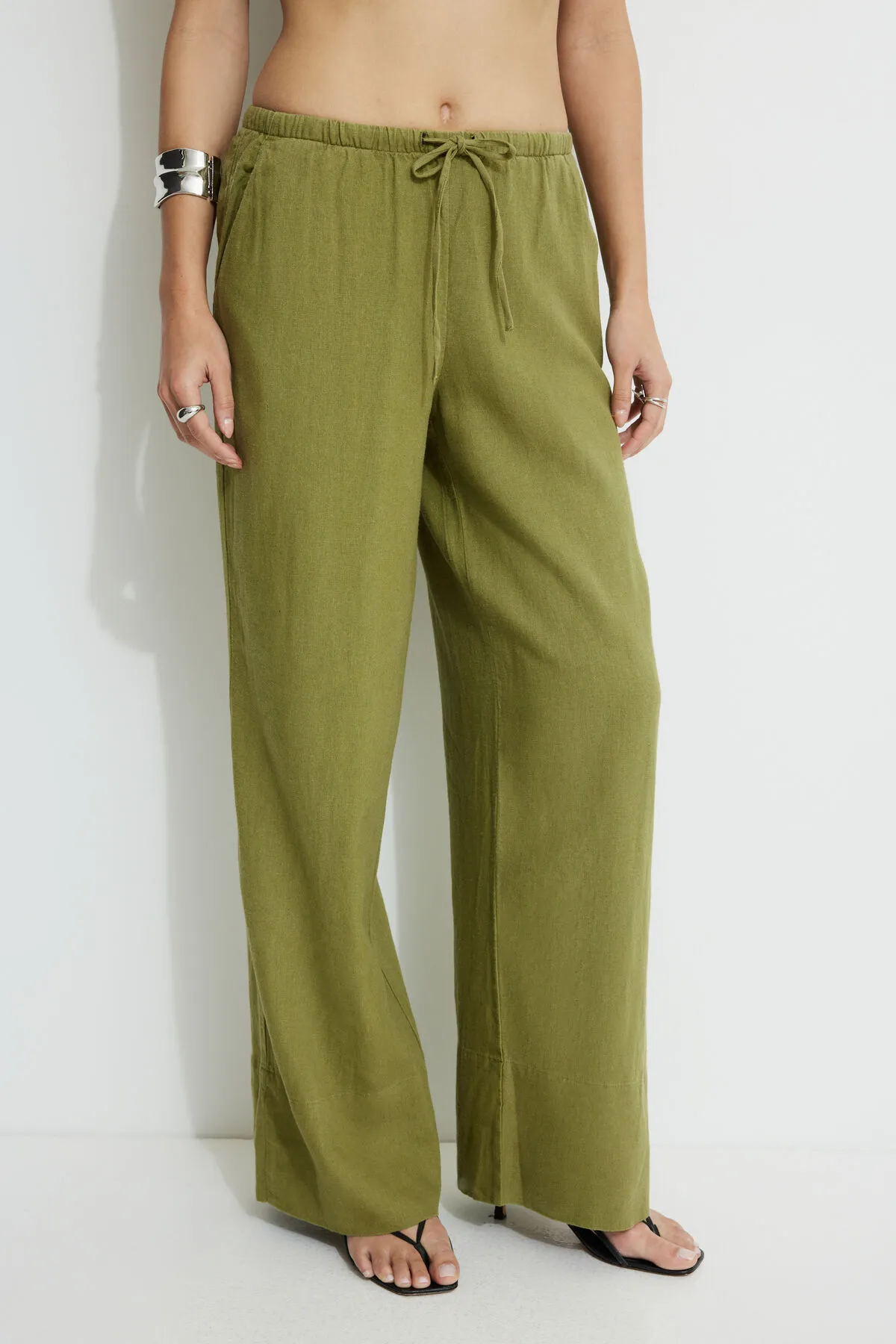 Leo Wide Leg Linen Pants sold by Dynamite product image thumbnail 2
