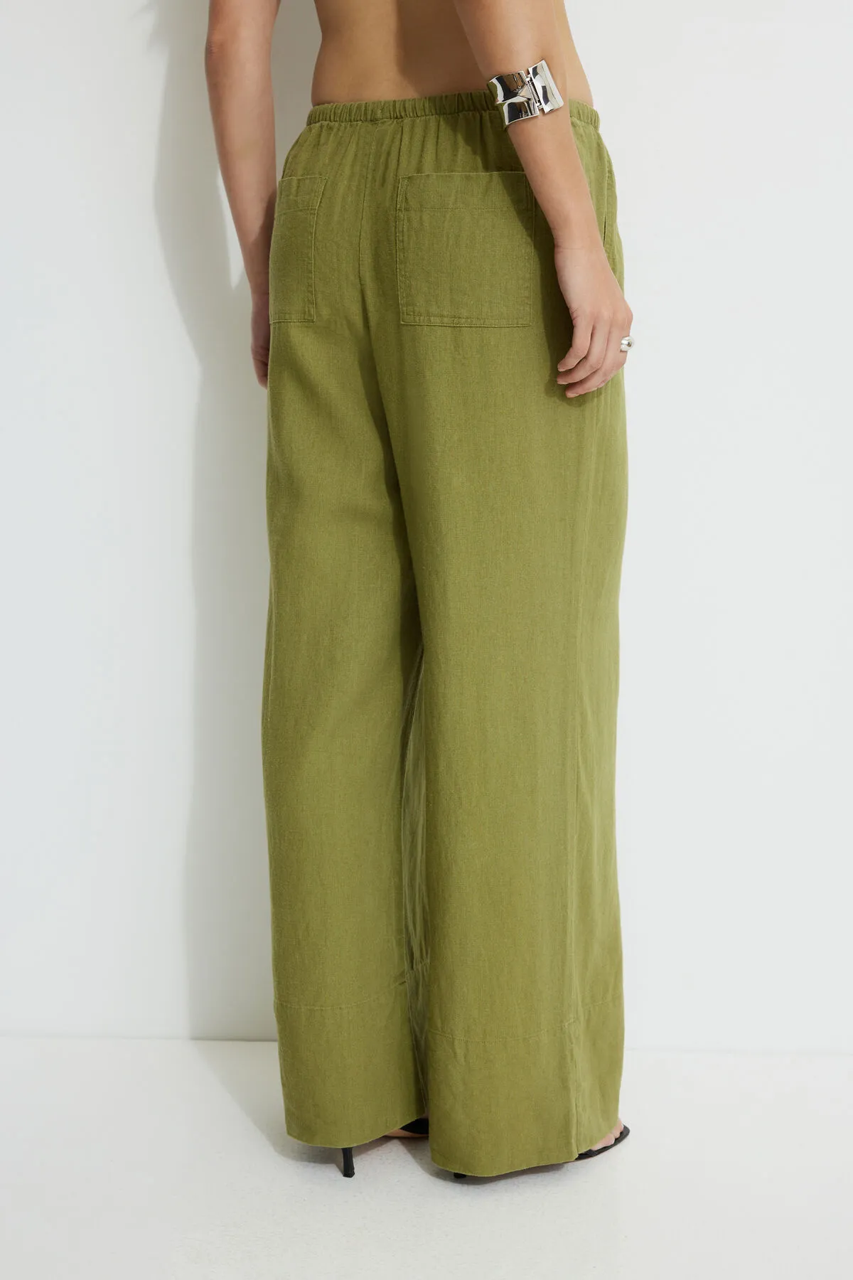 Leo Wide Leg Linen Pants sold by Dynamite product image thumbnail 3
