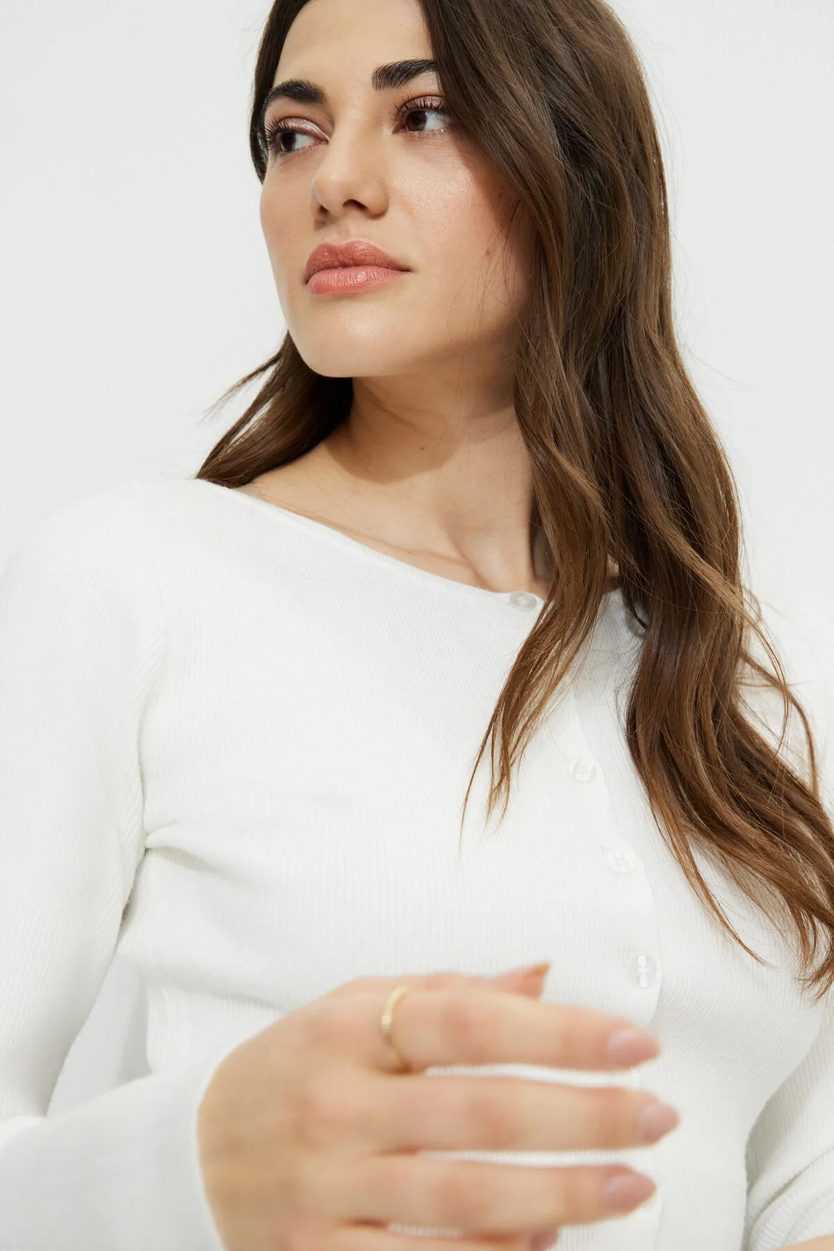 Ribbed Cinch Hem Cardigan sold by Dynamite product image thumbnail 3