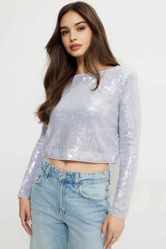 Sequin Crewneck Top sold by Dynamite