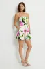 Ivory Floral Front Seam Mini Dress sold by Dynamite