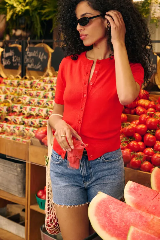 Becca Short Sleeve Cardigan sold by Dynamite