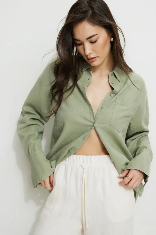 Monroe Oversized Linen Shirt sold by Dynamite