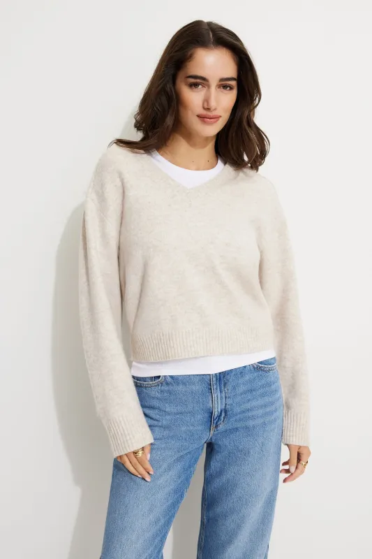 Heavenlyarn™ V Neck Sweater sold by Dynamite