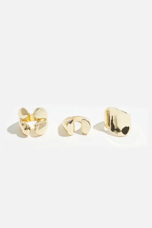 3-Pack Modern Open Rings sold by Dynamite