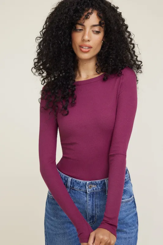 Nola Ribbed Long Sleeve T Shirt sold by Dynamite