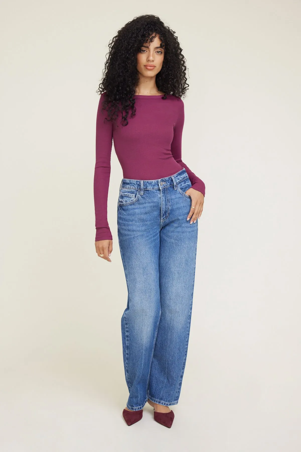 Nola Ribbed Long Sleeve T Shirt sold by Dynamite product image thumbnail 2