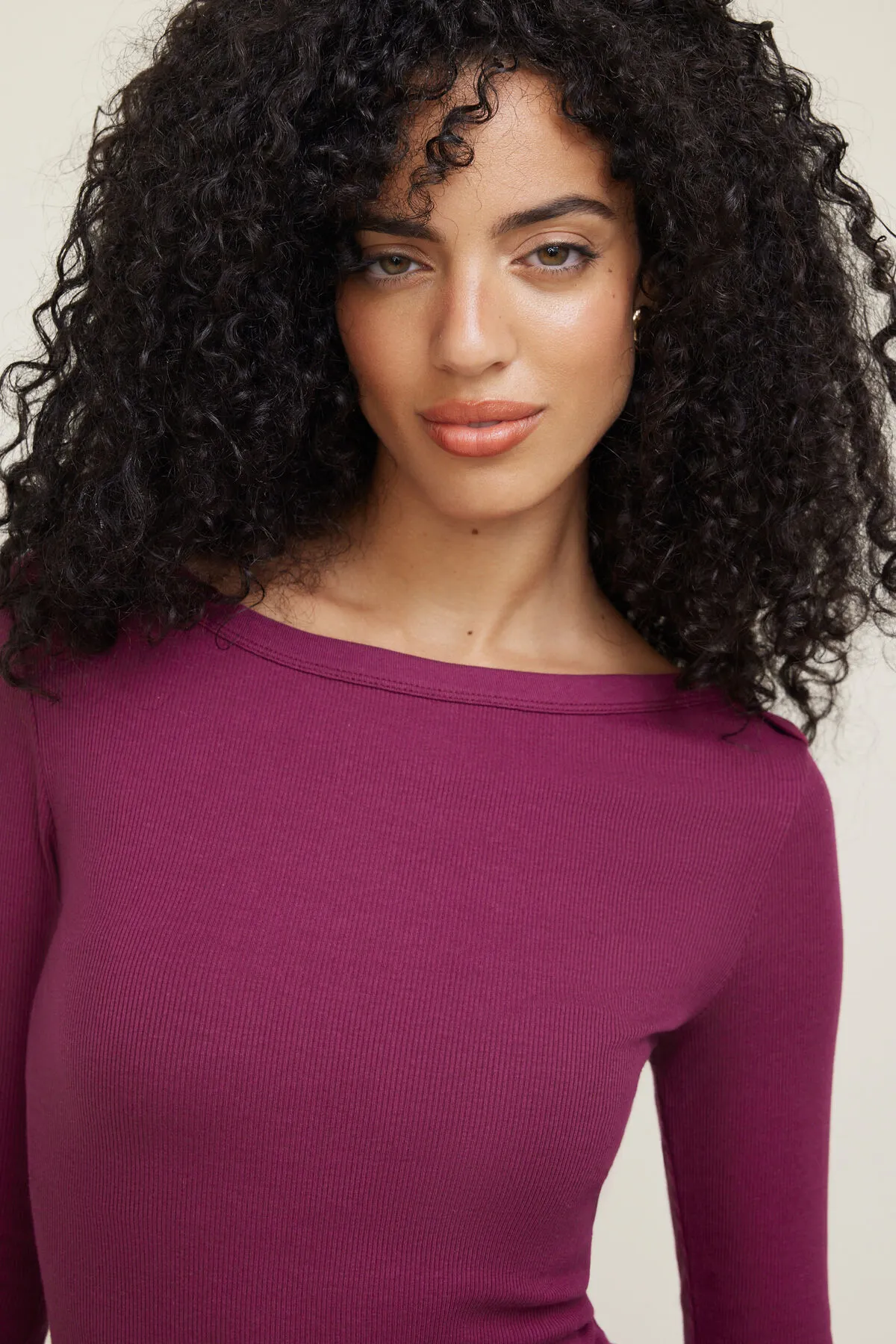 Nola Ribbed Long Sleeve T Shirt sold by Dynamite product image thumbnail 3