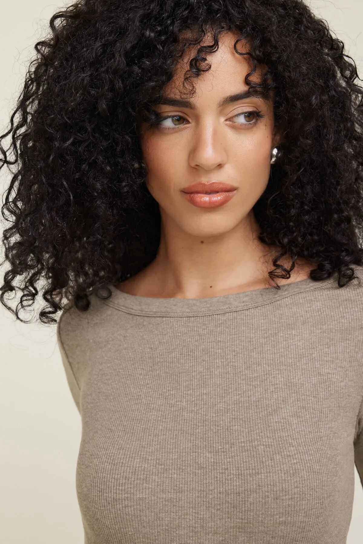 Nola Ribbed Long Sleeve T Shirt sold by Dynamite product image thumbnail 3