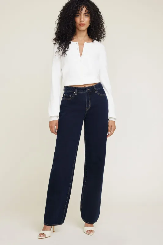 Mika Mid Rise Relaxed Straight Leg Jeans sold by Dynamite