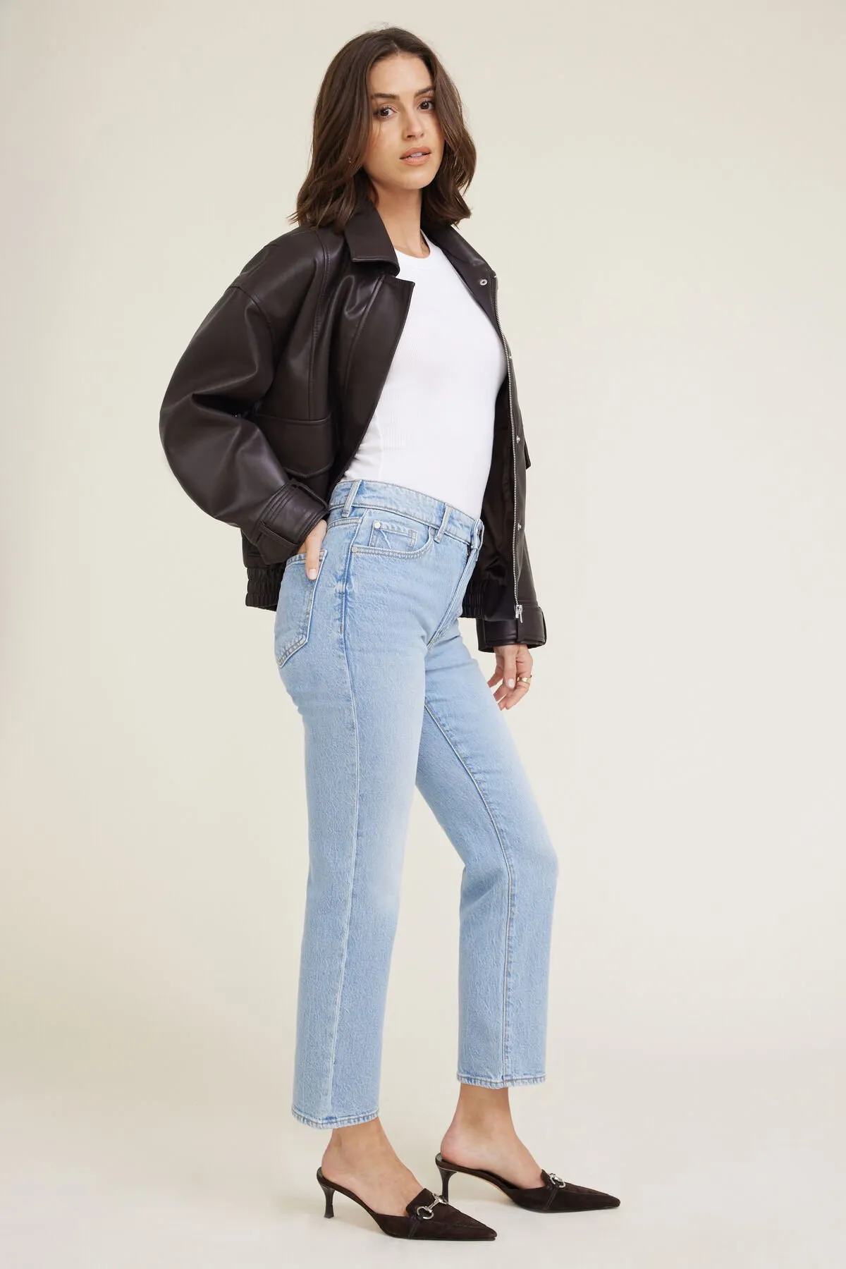 Frenchie High Rise Slim Leg Jeans sold by Dynamite product image thumbnail 4