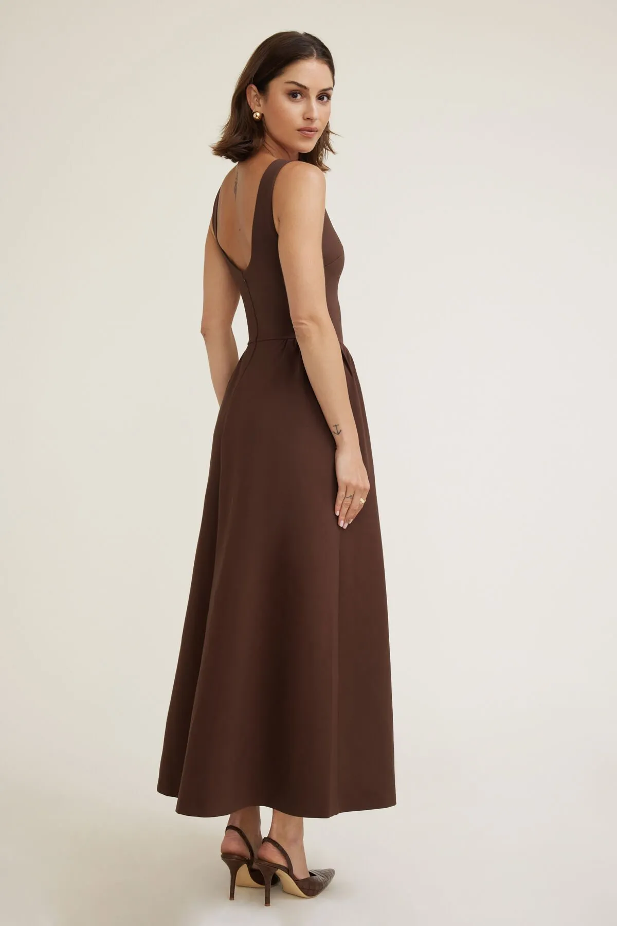 Iris Flared Ponte Maxi Dress sold by Dynamite product image thumbnail 5