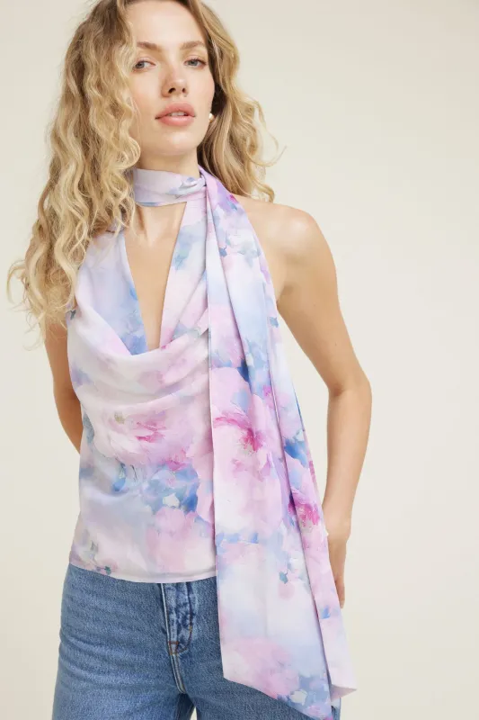 Cowl Halter Neck Scarf Top sold by Dynamite