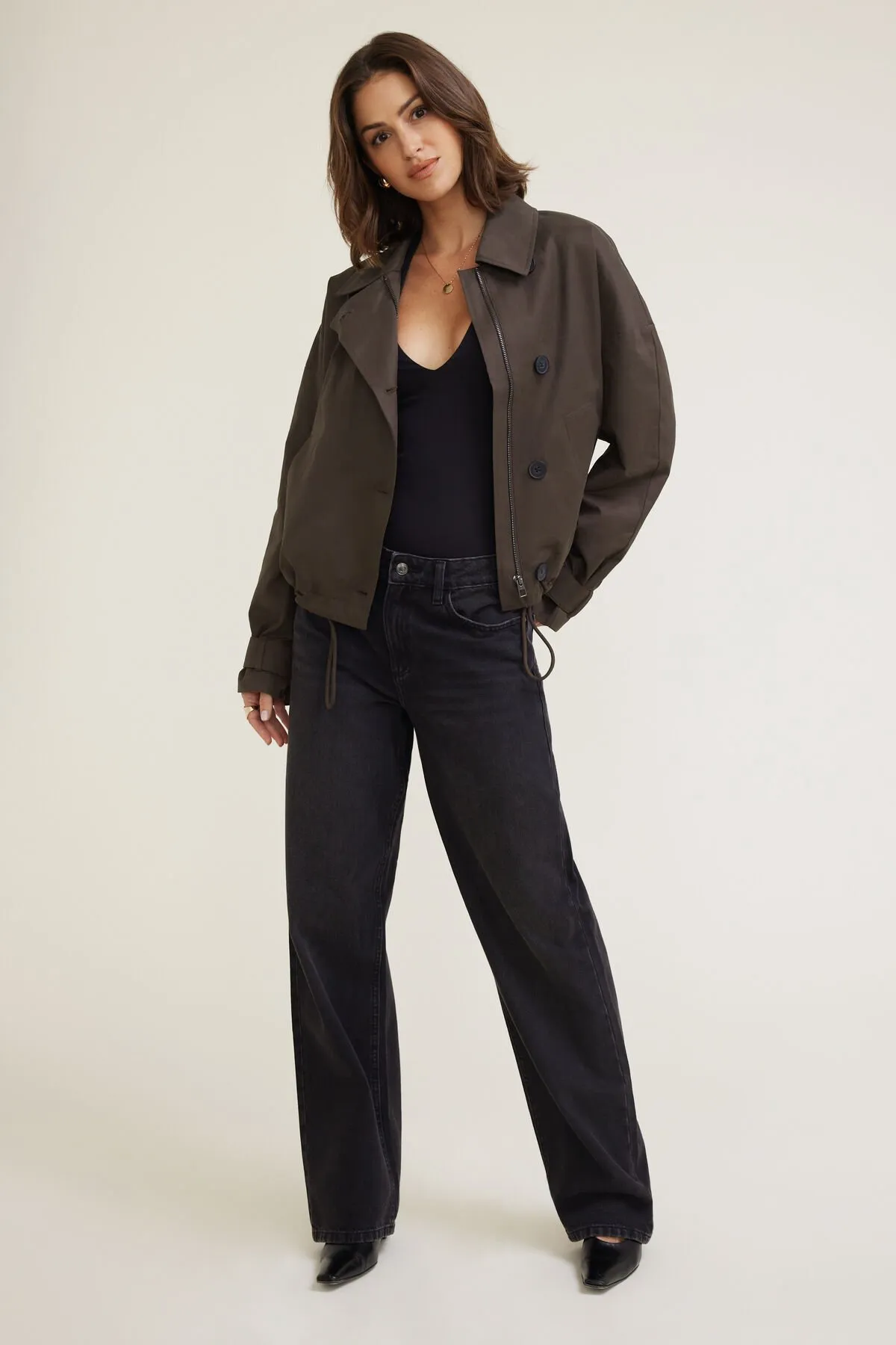 Asymmetric Short Trench Coat sold by Dynamite product image thumbnail 2