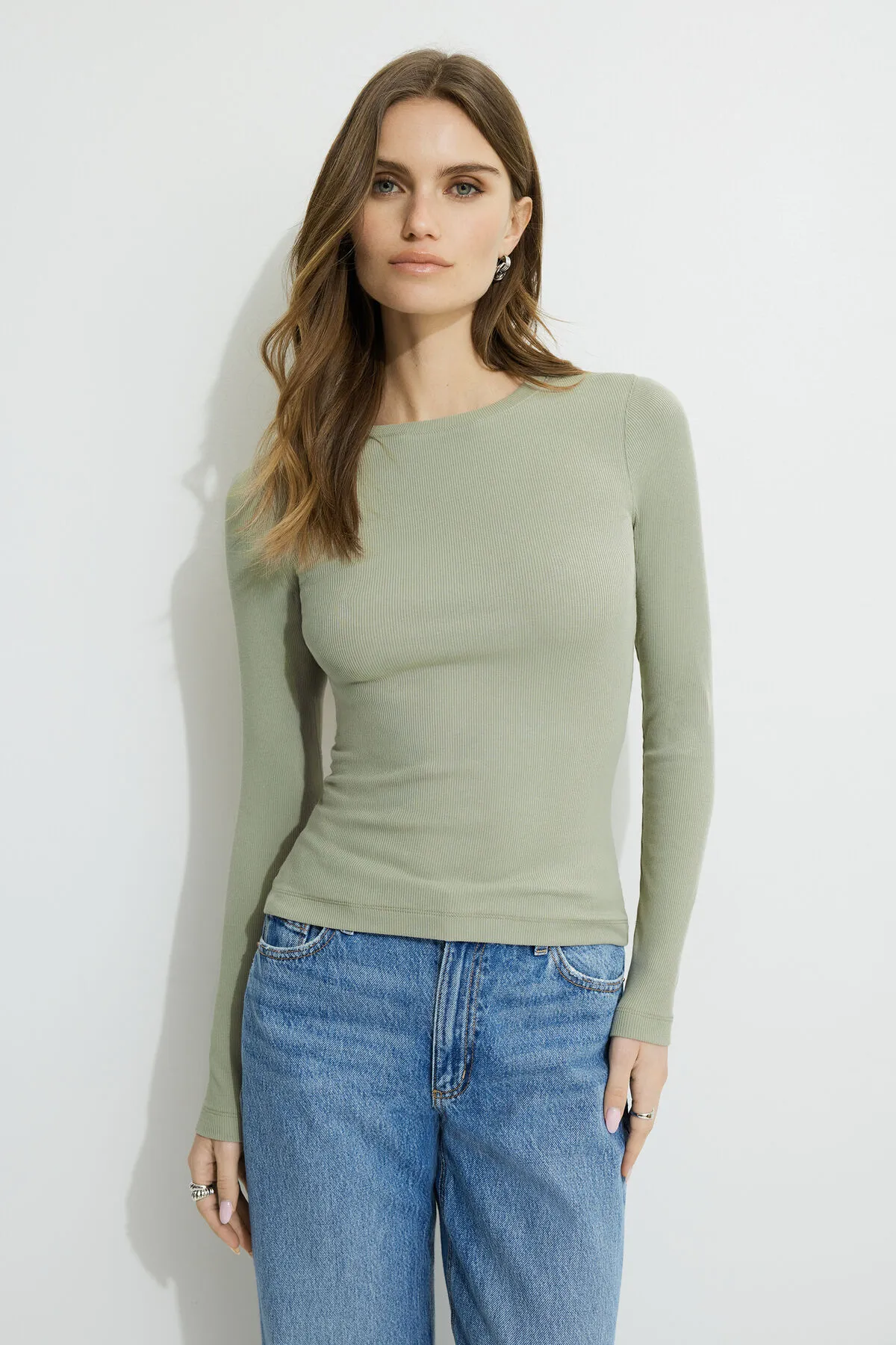 Tedi Ribbed Long Sleeve T Shirt sold by Dynamite