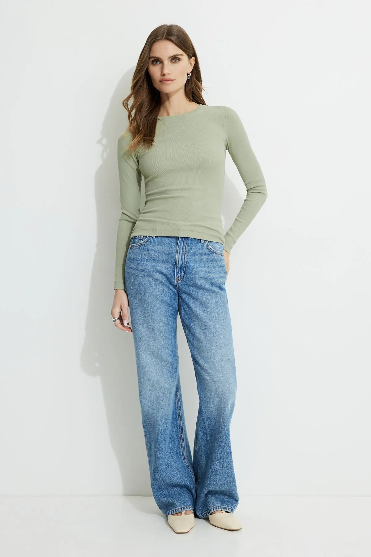 Tedi Ribbed Long Sleeve T Shirt sold by Dynamite product image thumbnail 2