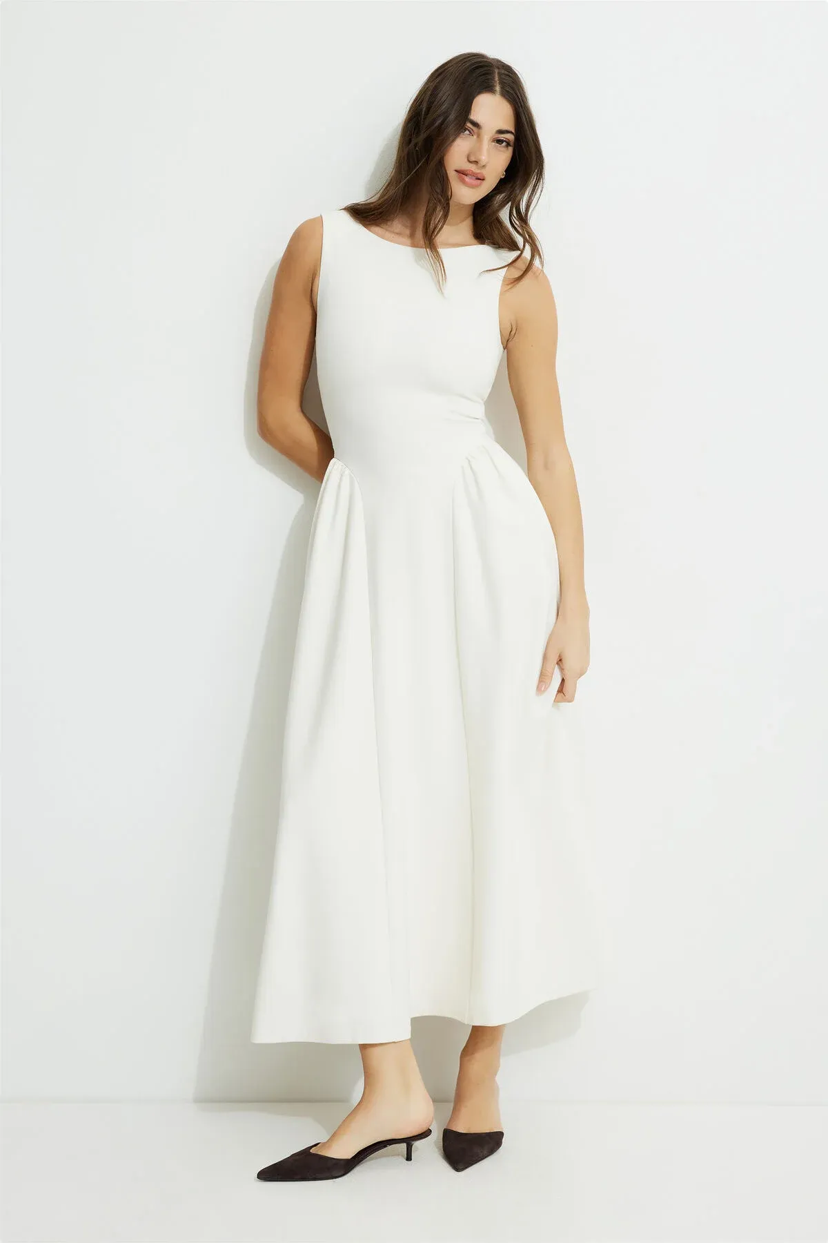 Iris Flared Ponte Maxi Dress sold by Dynamite