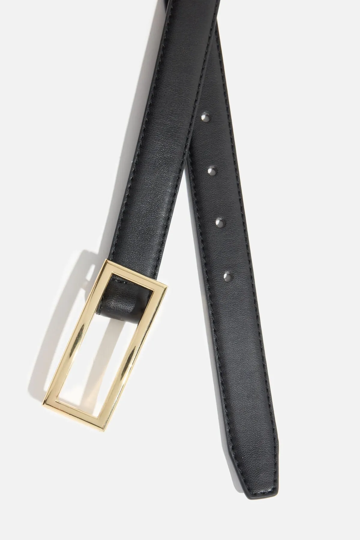 Square Slim Faux Leather Belt sold by Dynamite product image thumbnail 3