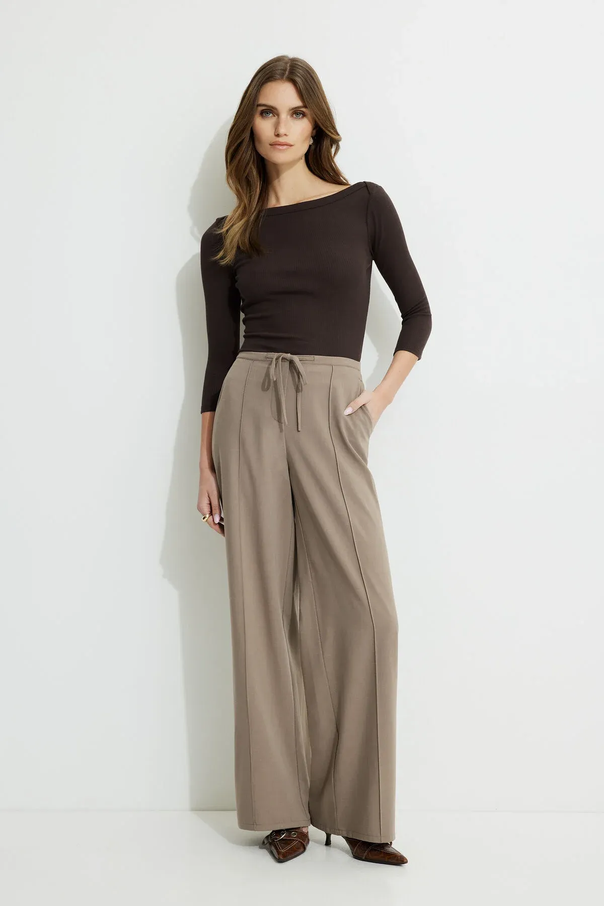 Drawstring Wide Leg Pants sold by Dynamite