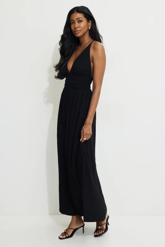 Crinkled Plunge Maxi Dress sold by Dynamite