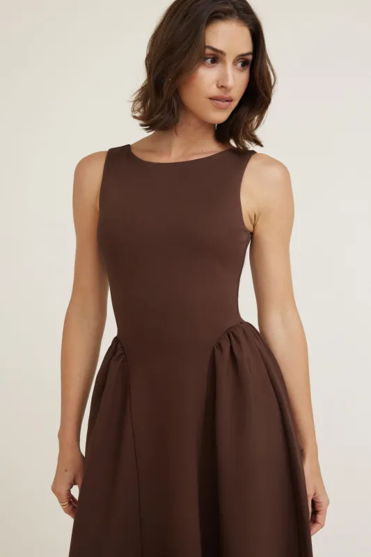 Iris Flared Ponte Maxi Dress | Parallel